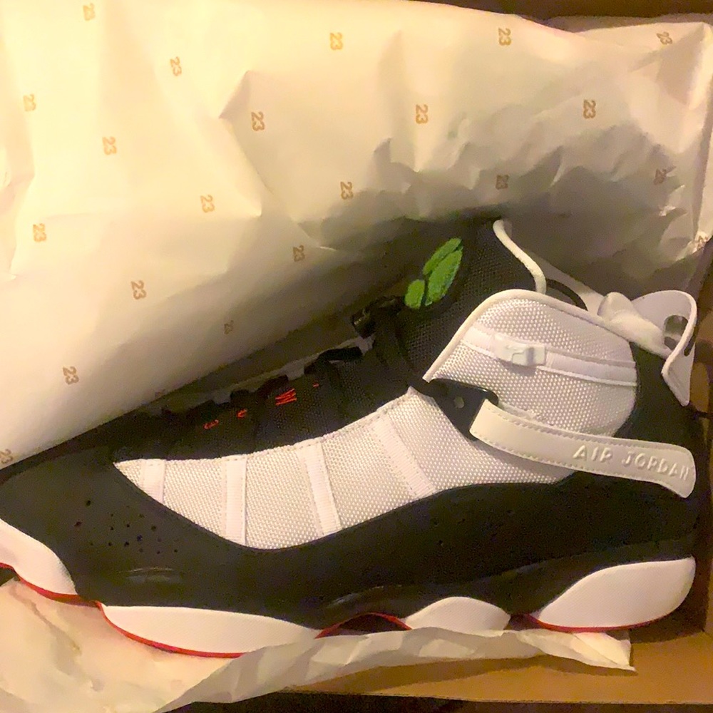 Jordan 6 Rings Size 15 Red, Black, White